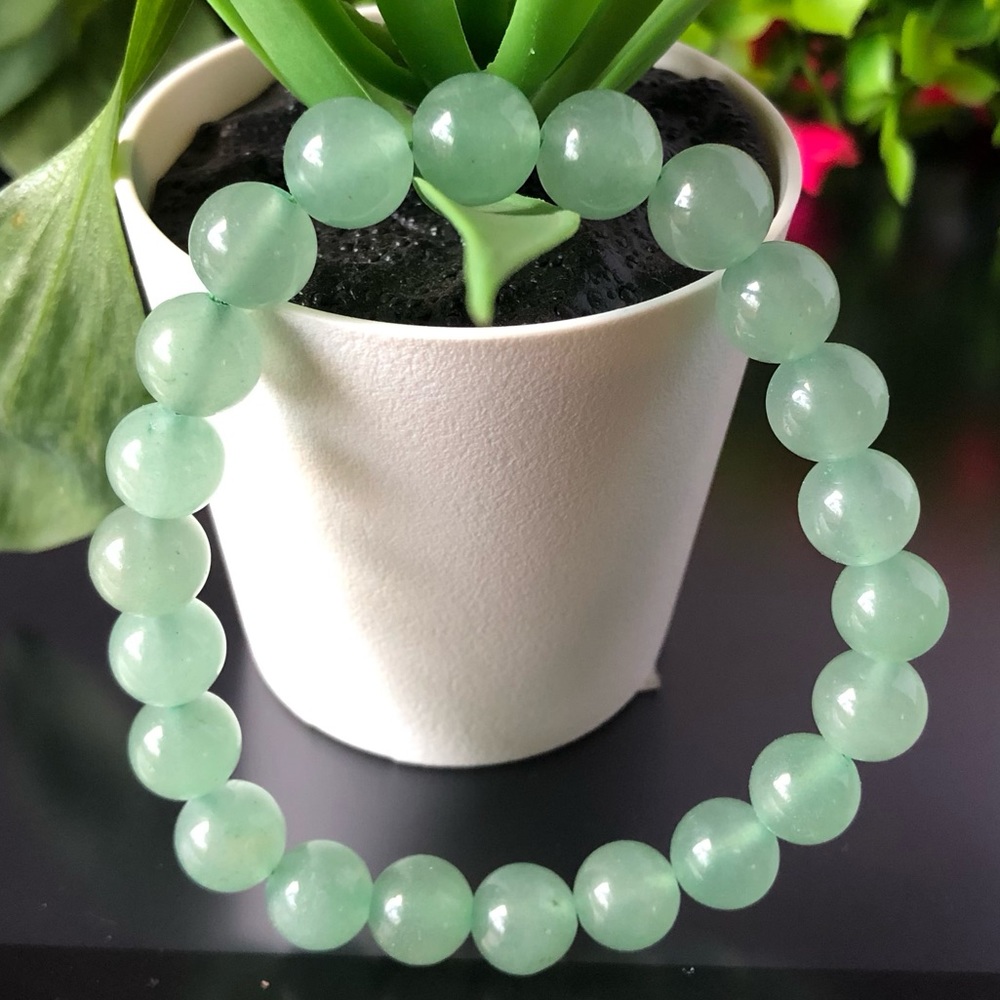 Green Aventurine 8mm Natural Stone Beads Stretchable Bracelet